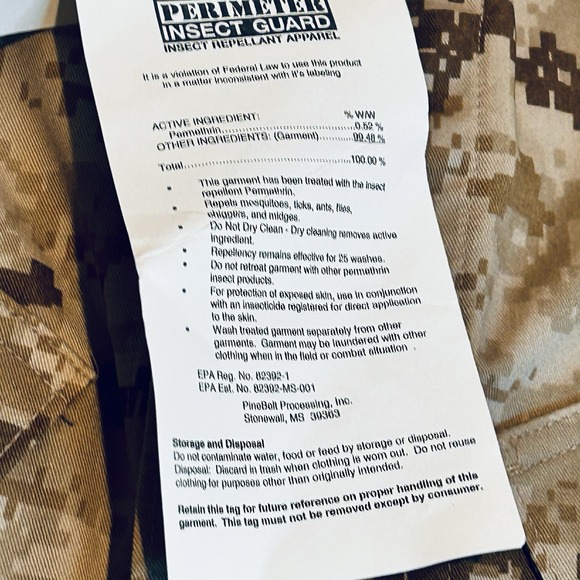 USMC Marine Perimeter Insect Guard Blouse Shirt Marpat Camo Medium/Regular New - Picture 8 of 11